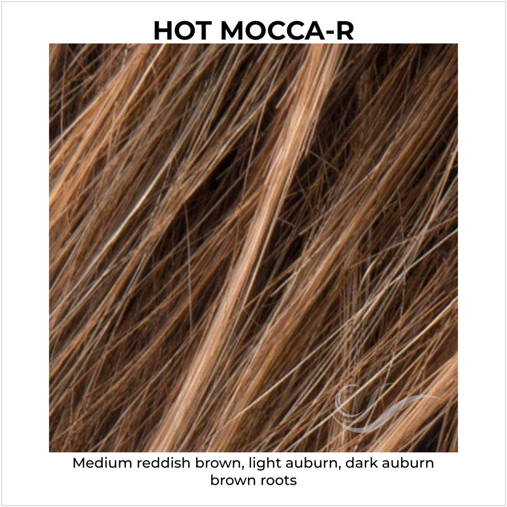 Hot Mocca-R-Medium reddish brown, light auburn, dark auburn brown roots