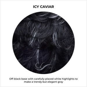 Icy Caviar-Off-black base with carefully placed white highlights to make a trendy but elegant gray          