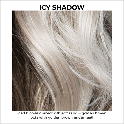 ICY SHADOW-Iced blonde dusted with soft sand & golden brown roots with golden brown underneath