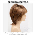 Load image into Gallery viewer, Jane by Envy in Creamed Coffee-R-Copper and light warm brown with honey blonde highlights and medium brown roots
