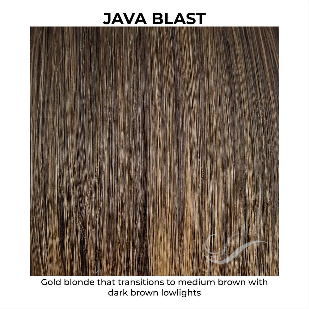 Java Blast-Gold blonde that transitions to medium brown with dark brown lowlights