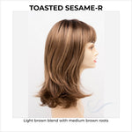 Load image into Gallery viewer, Jolie by Envy in Toasted Sesame-R-Light brown blend with medium brown roots
