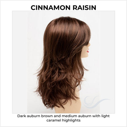 Joy by Envy in Cinnamon Raisin-Dark auburn brown and medium auburn with light caramel highlights
