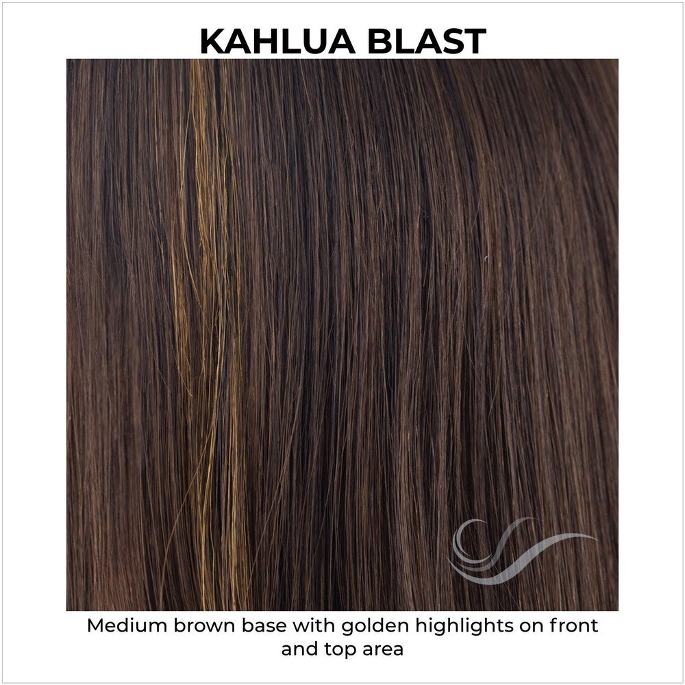 Kahlua Blast-Medium brown base with golden highlights on front and top area