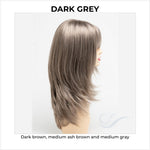 Load image into Gallery viewer, Kate by Envy in Dark Grey-Dark brown, medium ash brown and medium gray
