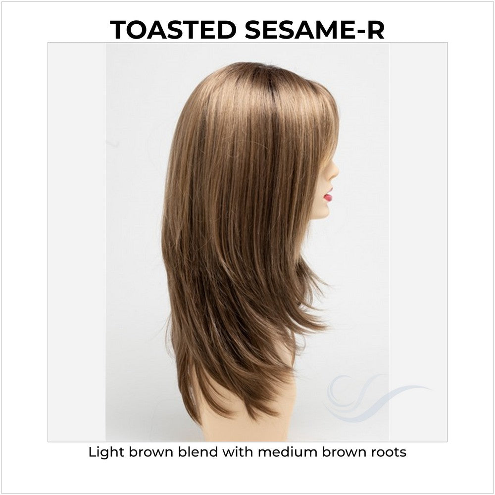 Kate by Envy in Toasted Sesame-R-Light brown blend with medium brown roots
