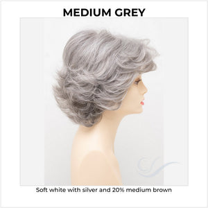 Kylie By Envy in Medium Grey-Soft white with silver and 20% medium brown