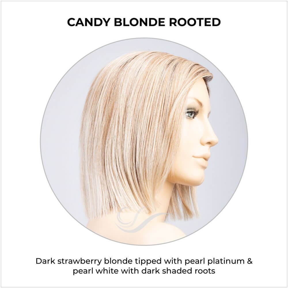 Lia II by Ellen Wille in Candy Blonde Rooted-Dark strawberry blonde tipped with pearl platinum & pearl white with dark shaded roots