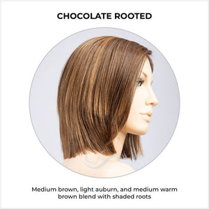 Lia II by Ellen Wille in Chocolate Rooted-Medium brown, light auburn, and medium warm brown blend with shaded roots