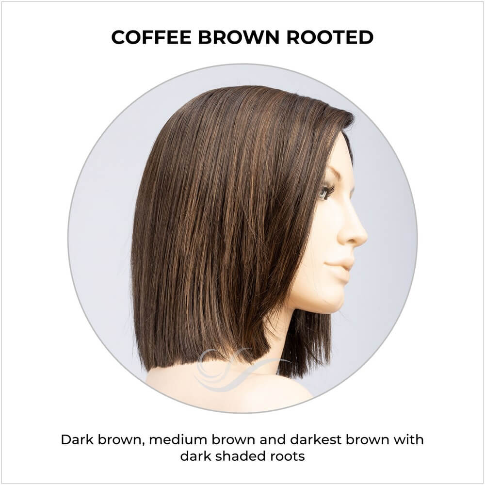Lia II by Ellen Wille in Coffee Brown Rooted-Dark brown, medium brown and darkest brown with dark shaded roots