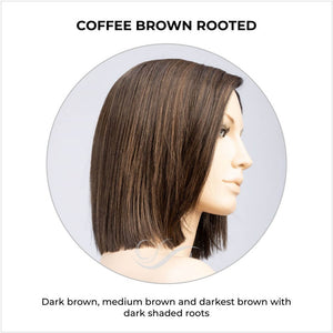 Lia II by Ellen Wille in Coffee Brown Rooted-Dark brown, medium brown and darkest brown with dark shaded roots
