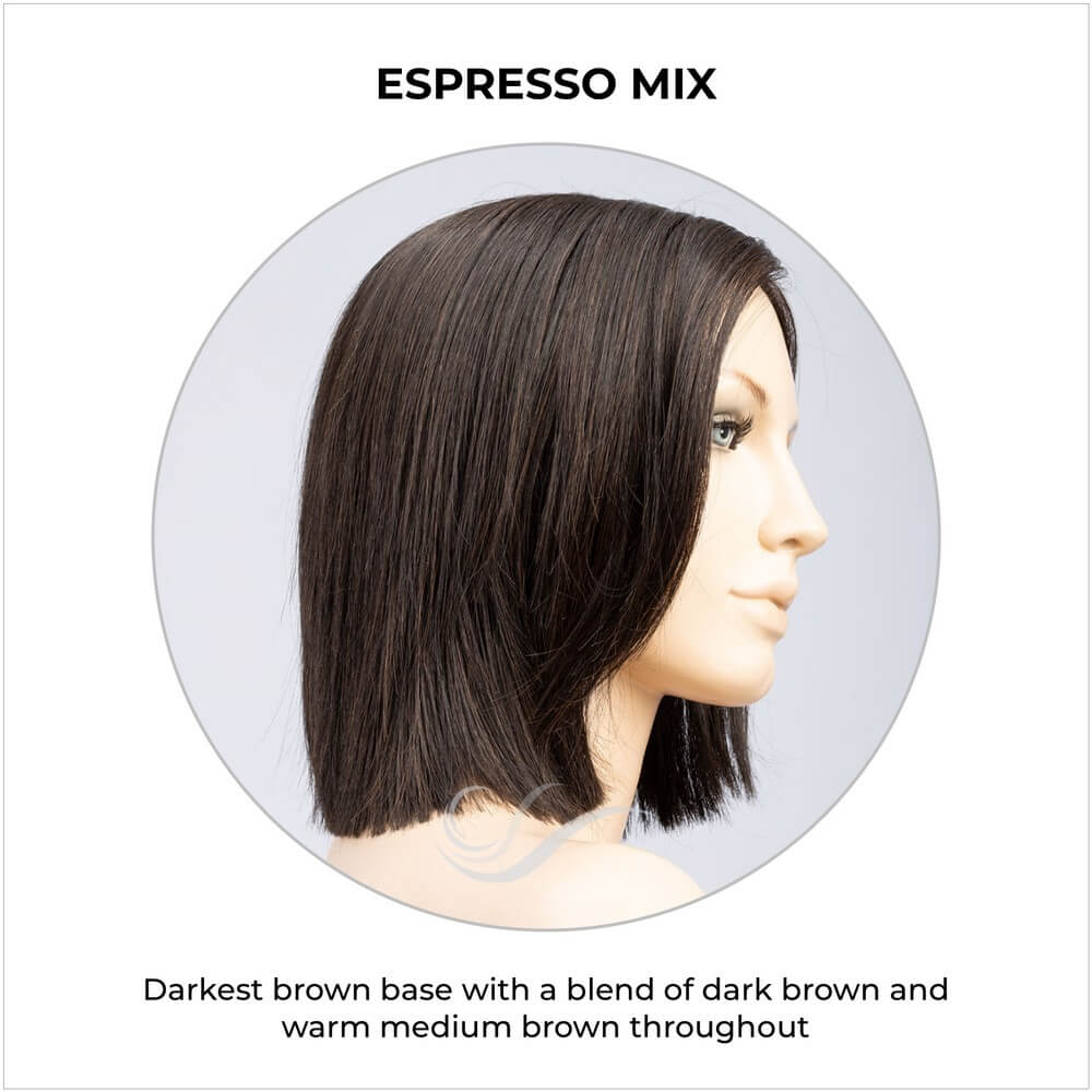Lia II by Ellen Wille in Espresso Mix-Darkest brown base with a blend of dark brown and warm medium brown throughout 