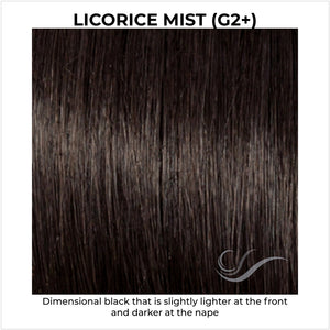 Licorice Mist (G2+)-Dimensional black that is slightly lighter at the front and darker at the nape
