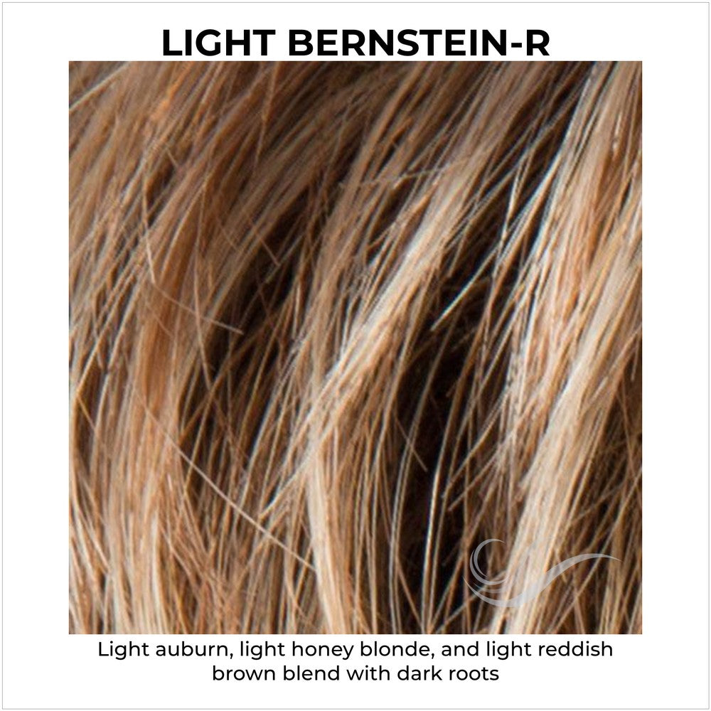 Light Bernstein-R-Light auburn, light honey blonde, and light reddish brown blend with dark roots