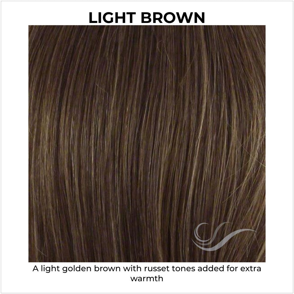 Heather By Envy in Light Brown-Blend of light golden brown and light auburn brown