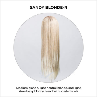 Look by Ellen Wille in Sandy Blonde-R-Medium blonde, light neutral blonde, and light strawberry blonde blend with shaded roots
