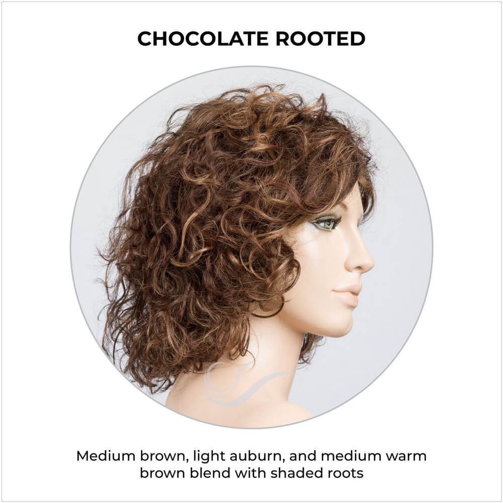 Loop by Ellen Wille in Chocolate Rooted-Medium brown, light auburn, and medium warm brown blend with shaded roots