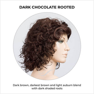 Loop by Ellen Wille in Dark Chocolate Rooted-Dark brown, darkest brown and light auburn blend with dark shaded roots