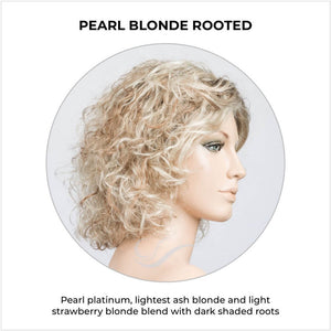 Loop by Ellen Wille in Pearl Blonde Rooted-Pearl platinum, lightest ash blonde and light strawberry blonde blend with dark shaded roots