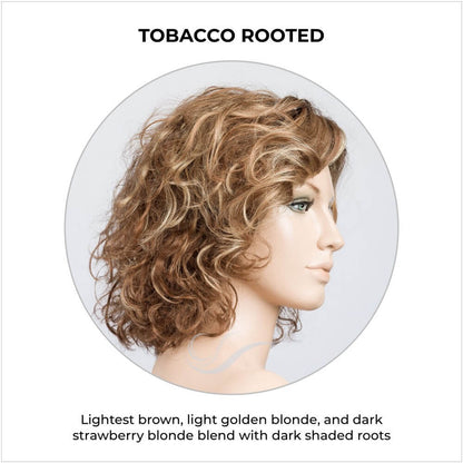 Loop by Ellen Wille in Tobacco Rooted-Lightest brown, light golden blonde, and dark strawberry blonde blend with dark shaded roots