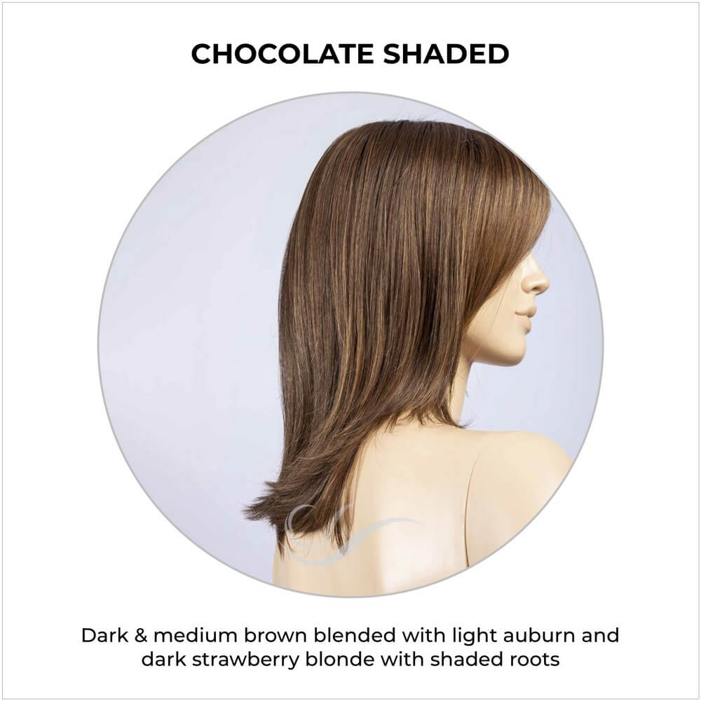 Luna by Ellen Wille in Chocolate Shaded-Dark & medium brown blended with light auburn and dark strawberry blonde with shaded roots