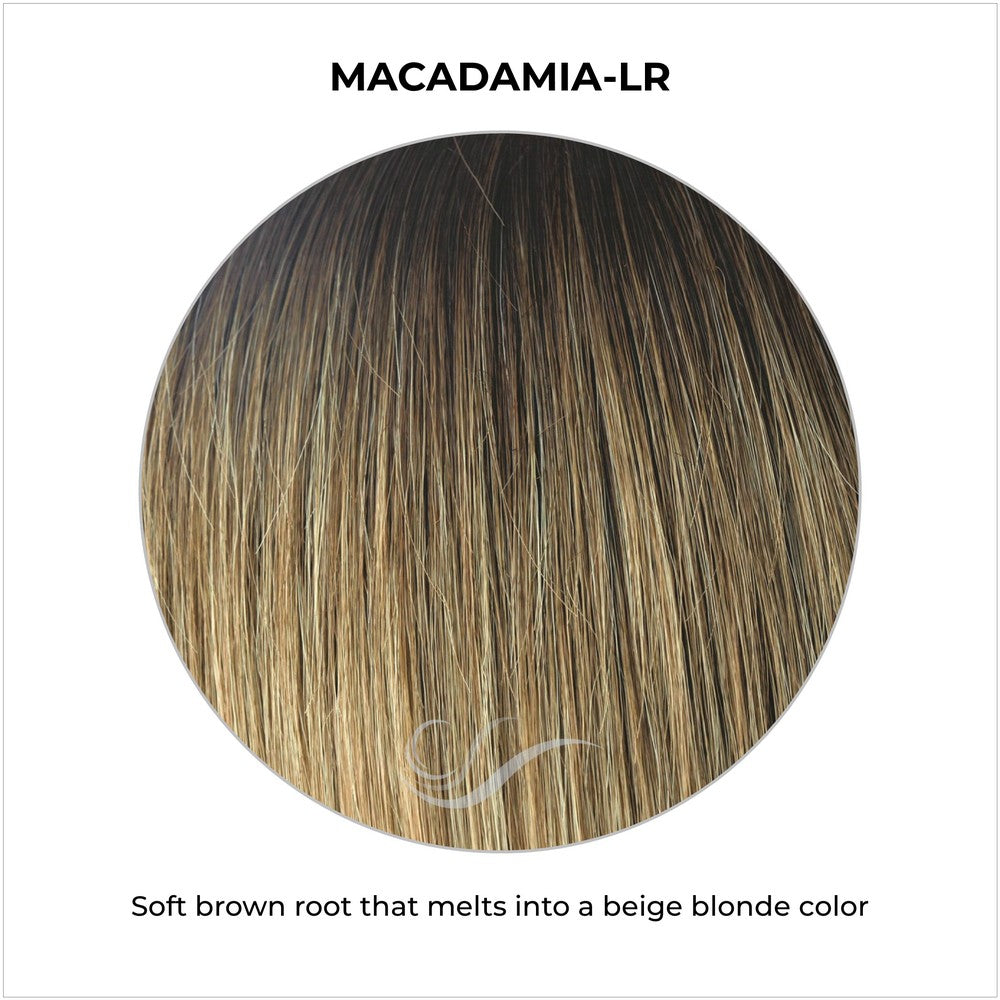 Macadamia-LR-Soft brown root that melts into a beige blonde color