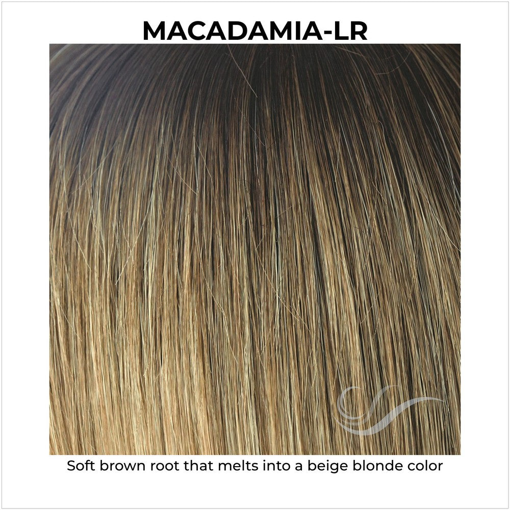 Macadamia-LR-Soft brown root that melts into a beige blonde color