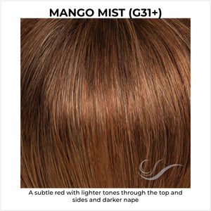 Mango Mist (G31+)-A subtle red with lighter tones through the top and sides and darker nape