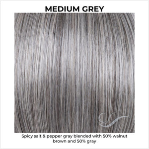 Medium Grey-Spicy salt & pepper gray blended with 50% walnut brown and 50% gray