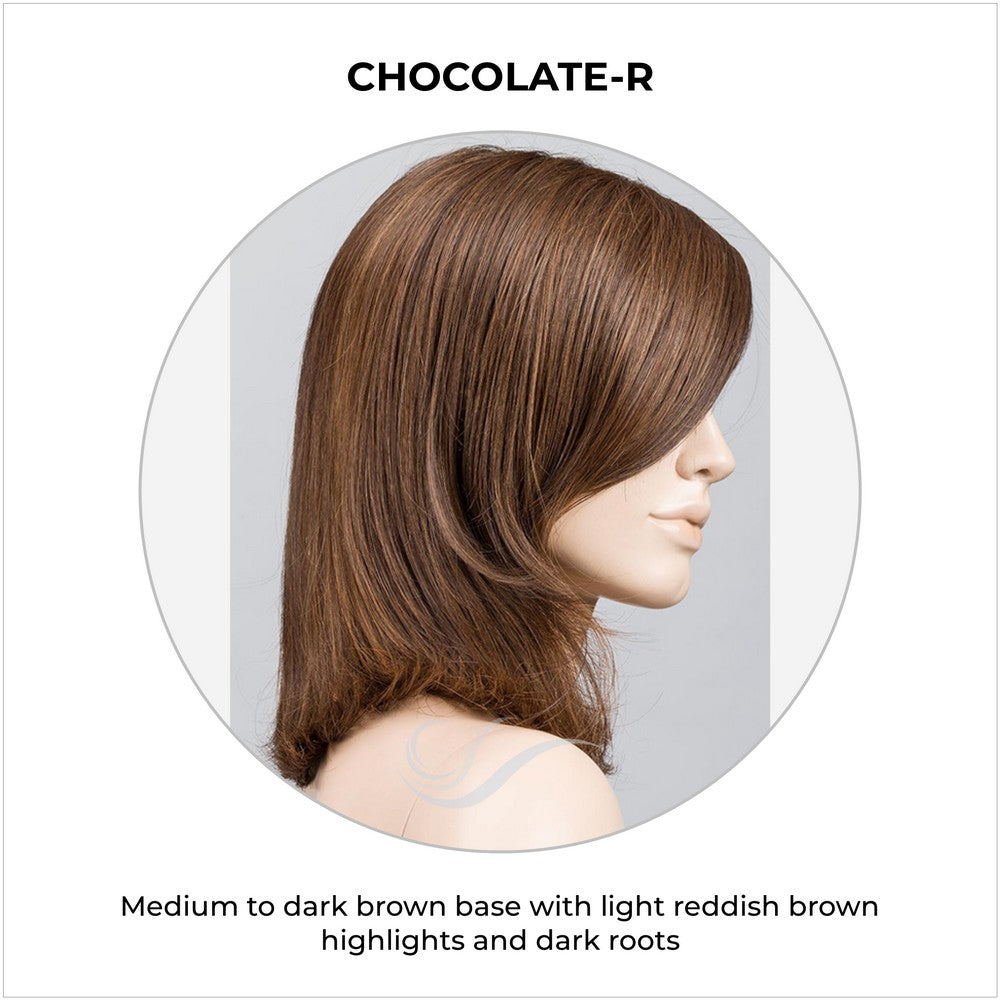 Melody by Ellen Wille in Chocolate-R-Medium to dark brown base with light reddish brown highlights and dark roots