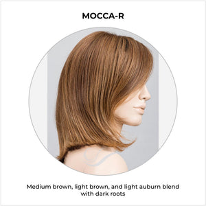 Melody by Ellen Wille in Mocca-R-Medium brown, light brown, and light auburn blend with dark roots