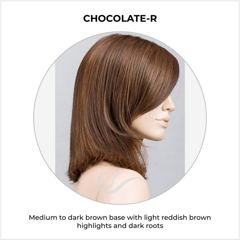 Melody Large by Ellen Wille in Chocolate-R-Medium to dark brown base with light reddish brown highlights and dark roots