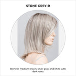 Load image into Gallery viewer, Melody Large by Ellen Wille in Stone Grey-R-Blend of medium brown, silver gray, and white with dark roots
