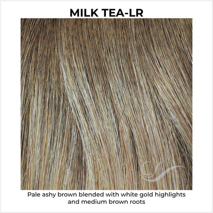 Milk Tea-LR-Pale ashy brown blended with white gold highlights and medium brown roots