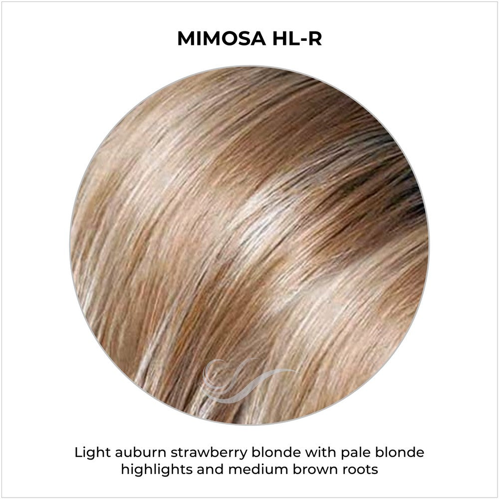 Mimosa HL-R-Light auburn strawberry blond with pale blonde highlights and medium brown roots