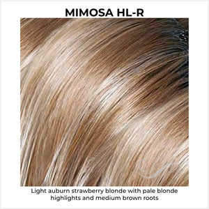 Mimosa HL-Rooted-Light auburn strawberry blond with pale blonde highlights and medium brown roots
