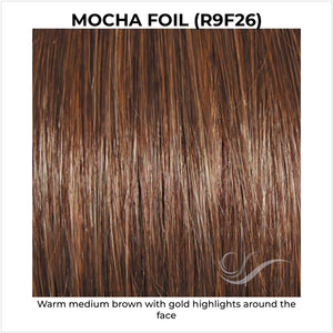 Mocha Foil (R9F26)-Warm medium brown with gold highlights around the face