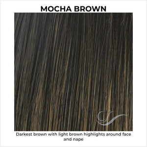 Mocha Brown-Darkest brown with light brown highlights around face and nape