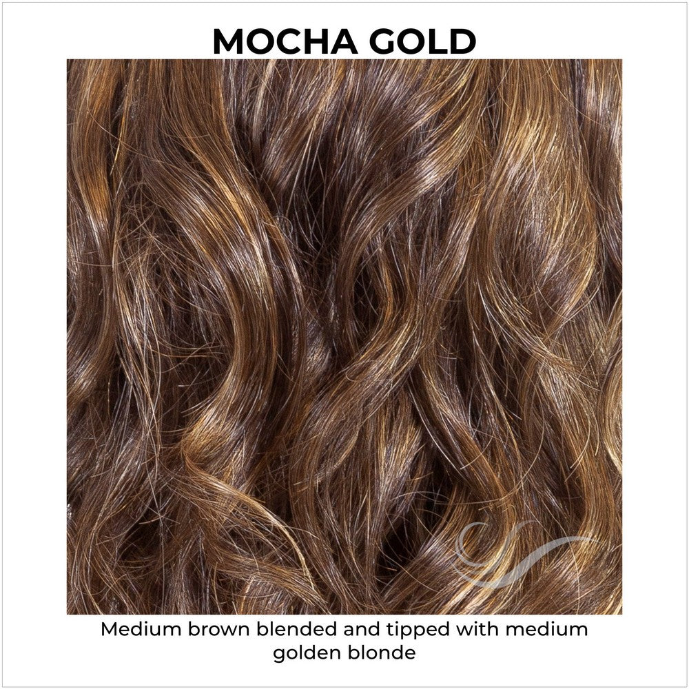 Mocha Gold-Medium brown blended and tipped with medium golden blonde