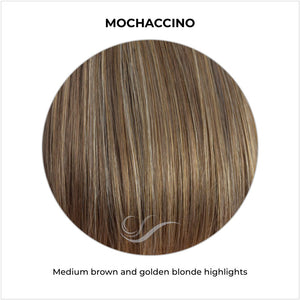 Mocha Truffle-Mid beige brown base with creamy mocha blonde highlights