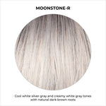 Load image into Gallery viewer, Moonstone-R-Cool white silver gray and creamy white gray tones with natural dark brown roots
