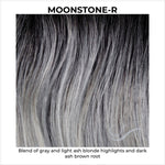 Load image into Gallery viewer, Moonstone-R-Blend of gray and light ash blonde highlights and dark ash brown root
