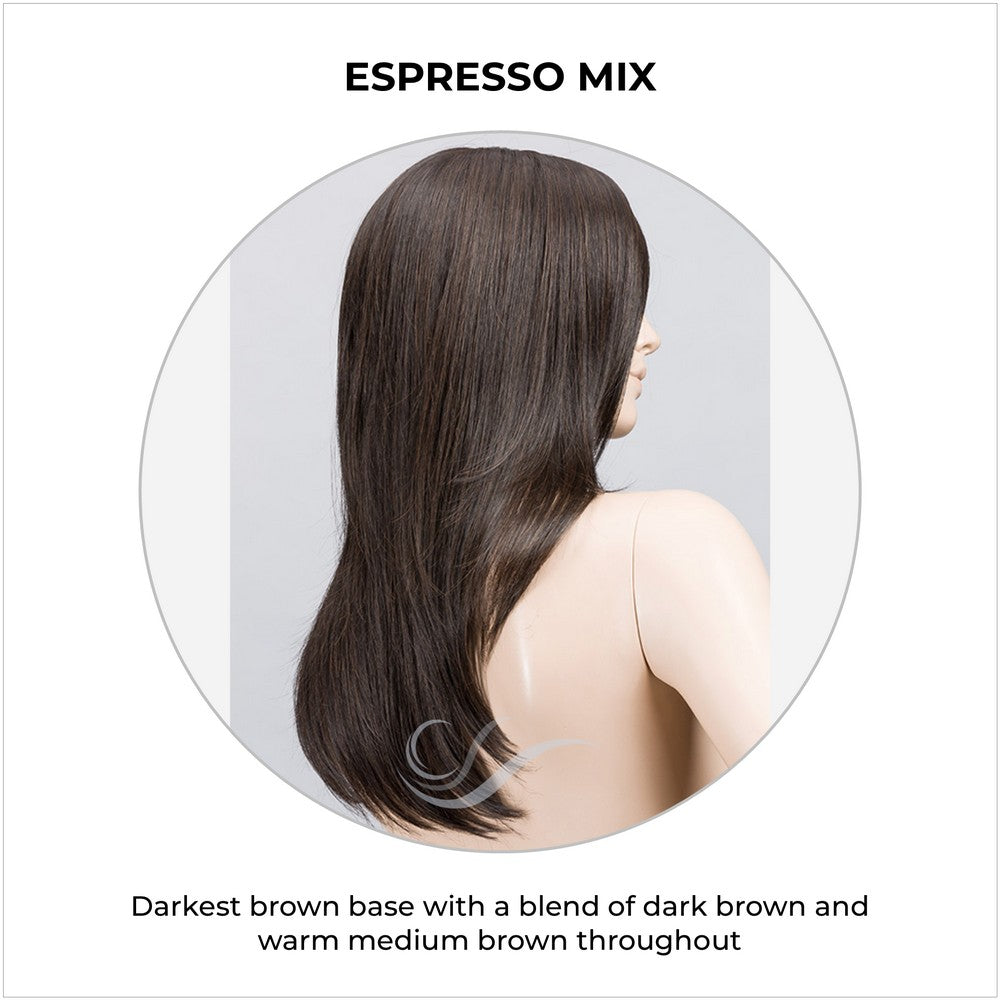 Music by Ellen Wille in Espresso Mix-Darkest brown base with a blend of dark brown and warm medium brown throughout 