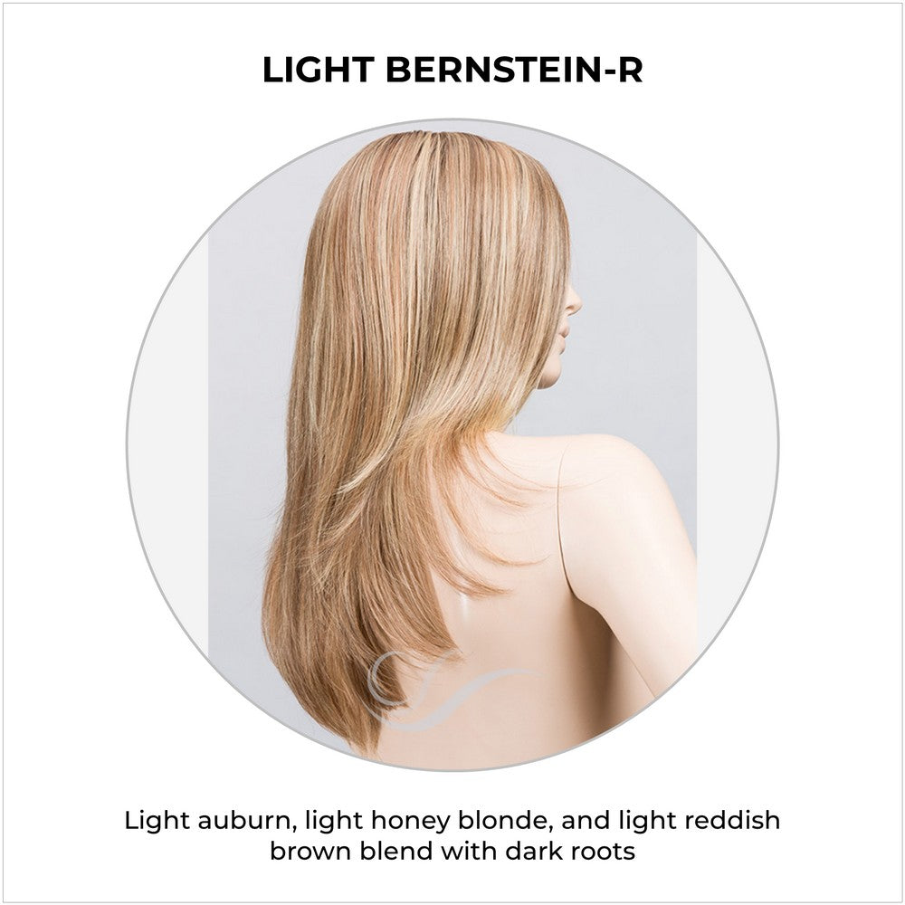 Music by Ellen Wille in Light Bernstein-R-Light auburn, light honey blonde, and light reddish brown blend with dark roots