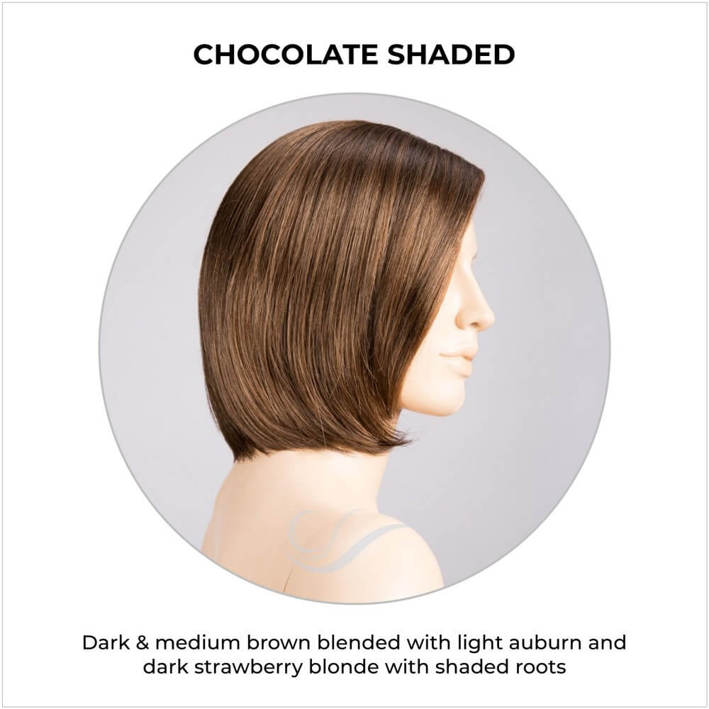 Narano by Ellen Wille in Chocolate Shaded-Dark & medium brown blended with light auburn and dark strawberry blonde with shaded roots