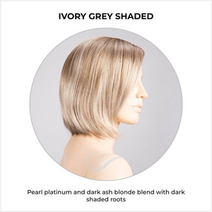 Narano by Ellen Wille in Ivory Grey Shaded-Pearl platinum and dark ash blonde blend with dark shaded roots