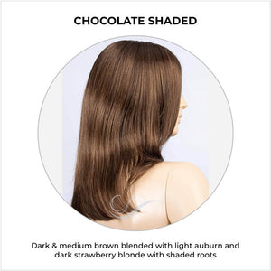 Noblesse Soft by Ellen Wille in Chocolate Shaded-Dark & medium brown blended with light auburn and dark strawberry blonde with shaded roots