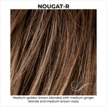 Load image into Gallery viewer, Nougat-R-Medium-golden brown blended with medium ginger blonde and medium brown roots
