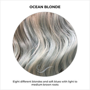 Ocean Blonde-Eight different blondes and soft blues with light to medium brown roots