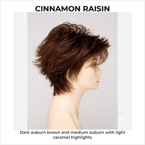 Ophelia By Envy in Cinnamon Raisin-Dark auburn brown and medium auburn with light caramel highlights